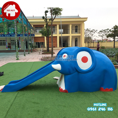 Tượng cầu trượt con voi vườn cổ tích HB11-014 giá rẻ