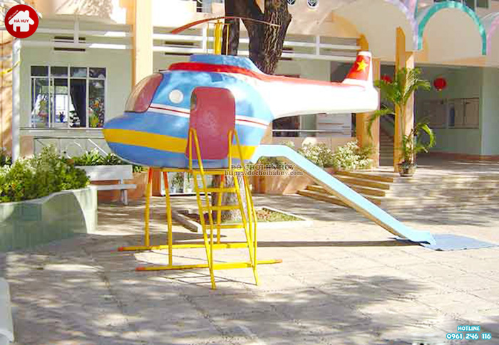 Cầu trượt trực thăng ngoài trời ngộ nghĩnh cho bé mầm non HB1-019