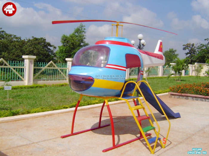 Cầu trượt trực thăng ngoài trời ngộ nghĩnh cho bé mầm non HB1-019