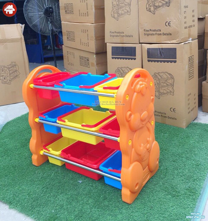 Giá để đồ chơi cho bé nhựa nhập khẩu hình Gấu HA2-004