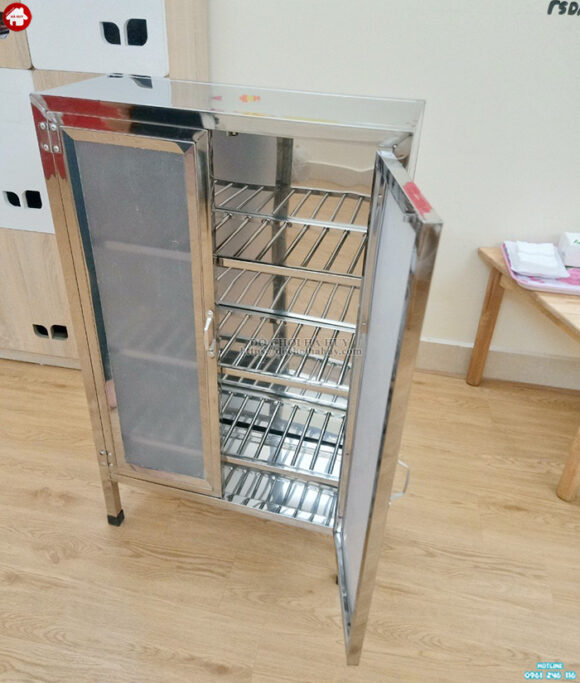 Tủ úp cốc inox cao cấp cho trường mầm non HD2-001