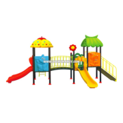 Bộ nhà cầu trượt liên hoàn 2 khối ngoài trời đa năng HB10-017