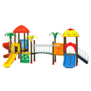 Bộ nhà liên hoàn cầu trượt ngoài trời 3 khối mầm non HB10-030