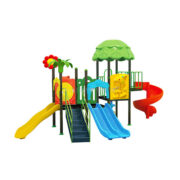 Nhà cầu trượt liên hoàn ngoài trời 3 khối cho trẻ em HB10-036