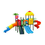Bộ cầu trượt liên hoàn 3 khối đa năng cho sân chơi ngoài trời HB10-037
