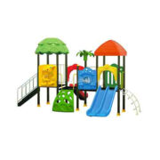 Nhà khối liên hoàn cầu trượt đa năng 3 khối HB10-045