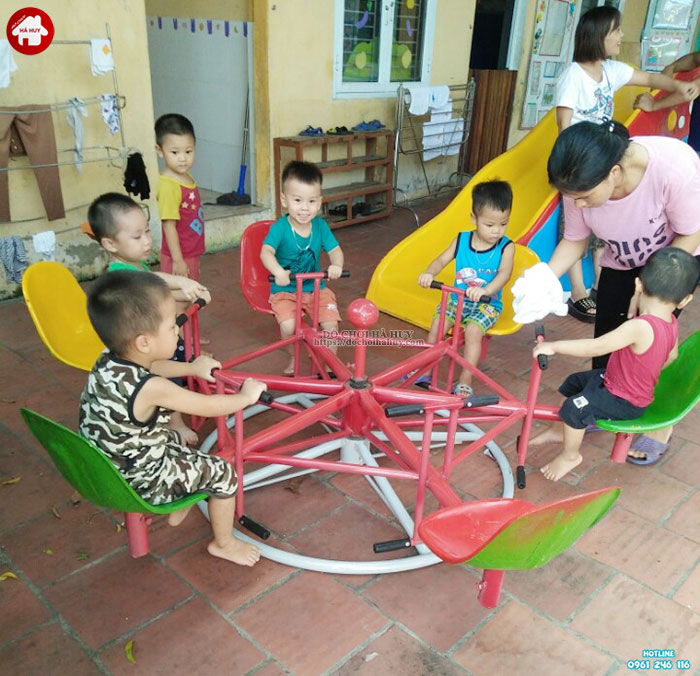 Đu quay 6 ghế ngồi cho bé mầm non HB4-027 giá rẻ tại Hà Nội