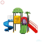 Nhà chòi 2 khối cầu trượt xoắn HB8-005