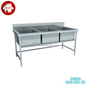 ban chậu rửa 3 hố HD3-013 Bàn chậu rửa 3 hố inox HD3-013