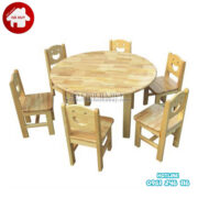 ban-ghe-go-tron-cho-be-mam-non-HC1-013 Bàn ghế gỗ hình tròn cho bé mầm non HC1-013