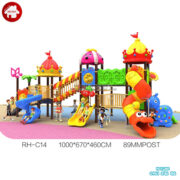 Bộ cầu trượt liên hoàn ngoài trời 4 khối 2 tầng HB10-135