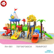 Bộ liên hoàn cầu trượt ngoài trời 4 khối HB10-117