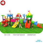 Bộ nhà liên hoàn cầu trượt 3 khối đa năng HB10-140