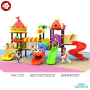 Cầu trượt liên hoàn 2 khối ngoài trời đa năng HB10-143