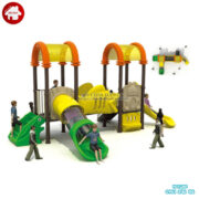 Cầu trượt liên hoàn ngoài trời 2 khối con cá vàng HB10-090