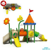 Cầu trượt liên hoàn ống chui ngoài trời 2 khối HB10-081