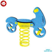 Mẫu nhún lò xo cho bé mầm non hình moto bike HB2-346