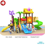 Nhà cầu trượt liên hoàn ngoài trời 3 khối HB10-104