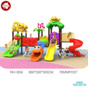 Nhà khối cầu trượt liên hoàn 3 khối ngoài trời HB10-114