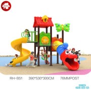 Nhà khối cầu trượt liên hoàn kèm xích đu 3 ghế HB10-109