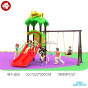 Nhà liên hoàn cầu trượt 1 khối kèm xích đu HB10-113