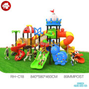 Nhà liên hoàn cầu trượt ngoài trời 3 khối 2 tầng HB10-139