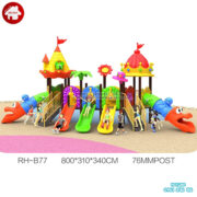 Nhà liên hoàn cầu trượt ngoài trời 5 khối đa năng HB10-131