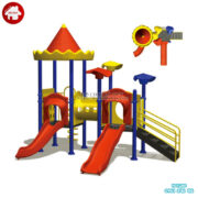 Nhà liên hoàn cầu trượt ngoài trời ống chui HB10-094