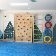 Vách leo núi kèm leo dây, thang leo, lốp xe cho bé mầm non HE2-007