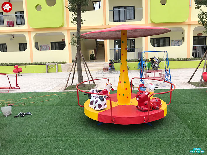 Lắp đặt sân chơi ngoài trời trẻ em cho trường mầm non tại Đông Anh