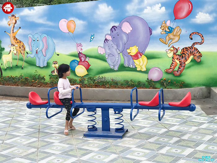 Thi công lắp đặt sân chơi ngoài trời cho trường mầm non tại Phú Thọ