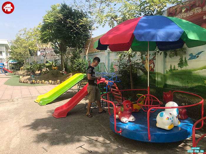 Thi công sân chơi ngoài trời trẻ em cho trường mâm non tại Hà Nội