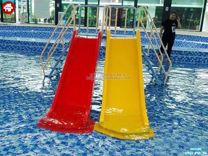 Thang leo cầu trượt đôi bể bơi HB12-019