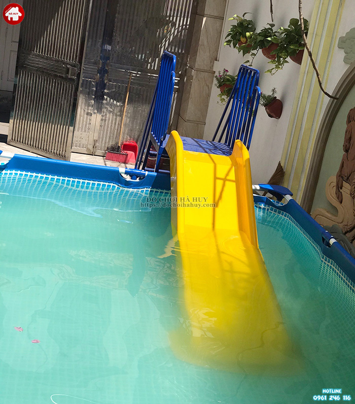 Thang leo cầu trượt đơn bể bơi cho bé HB12-020