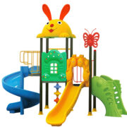 Bộ cầu trượt liên hoàn 2 khối cầu trượt xoắn ngoài trời cho bé HH-552