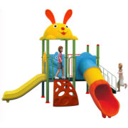 Bộ cầu trượt liên hoàn ngoài trời nhà 2 khối ống trượt HH-554