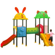 Cầu trượt liên hoàn ngoài trời 2 khối ống chui giá rẻ HH- 561