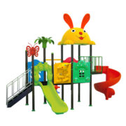 Cầu trượt liên hoàn ngoài trời 3 khối cầu trượt xoắn giá rẻ HH-562