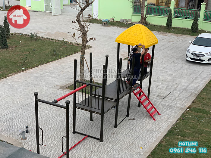 Thi công lắp đặt siêu công trình sân chơi trẻ em cho trường mầm non tại Đông Anh