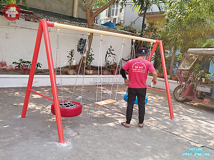 Thi công lắp đặt sân chơi trẻ em ngoài trời tại khu dân cư- huyện đoàn Hoàn Kiếm