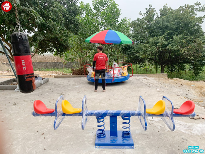 Thi công lắp đặt đồ chơi ngoài trời cho gia đình anh Khuê tại Thái Nguyên