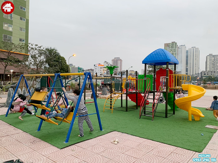 Thi công lắp đặt đồ chơi ngoài trời, thiết bị thể dục ngoài trời cho công viên tại Hà Đông, Hà Nội