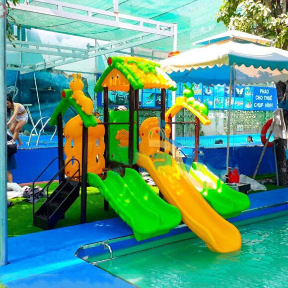 Cầu trượt liên hoàn 2 khối cho bể bơi HB12-033